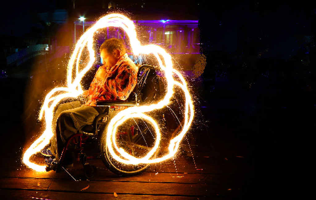 Eddie Gorman and his wheelchair were shining bright during the CPL shoot. Eddie Gorman and his wheelchair were shining bright during the CPL shoot.